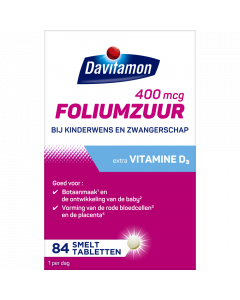 Davitamon Foliumzuur Met Vitamine D3 – 84 Smelttabletten
