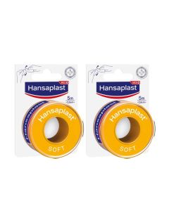 Hansaplast Hechtpleister Soft - 5m x 2,5cm - Pleisters - Voordeelverpakking van 2