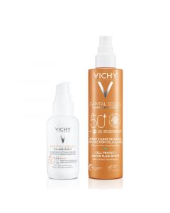 Vichy Capital Soleil Zonnebrand Fluide Spray SPF50+ en UV Age Protect SPF50 - Bundel