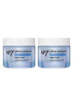 No7 Lift & Luminate Triple Action Nachtcrème 2x50ml