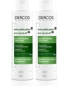 Vichy Dercos Anti-roos Shampoo voor normaal tot vet haar - 2x200ml