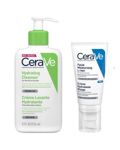CeraVe Hydrating Cleanser + Facial Lotion Avond Bundel