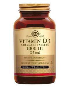 Solgar Vitamin D-3 1000 IU/25 mcg kauwtabletten