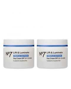 No7 Lift & Luminate Triple Action Dagcrème SPF15 2x50ml