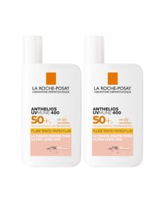 La Roche-Posay Anthelios UVMUNE 400 SPF50+ 2x50ml - Getinte Fluide voor een Gevoelige Huid