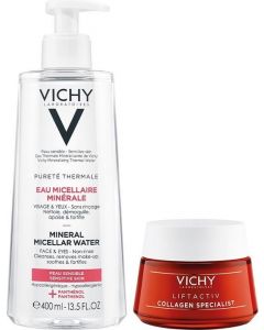 Vichy Purete Thermale Reiniging + LiftActiv Collageen Specialist Dagcrème Bundel