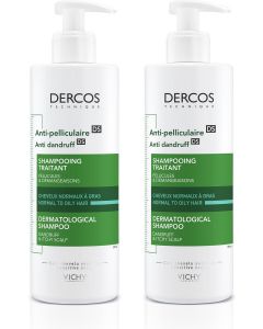 Vichy Dercos Anti-roos Shampoo voor normaal tot vet haar - 2x390ml