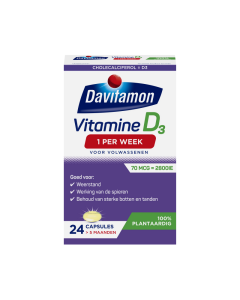 Davitamon Vitamine D3 Plantaardig – 1 Per Week – 24 Capsules