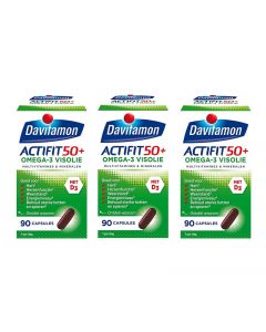 Davitamon Actifit 50+ Omega 3 Visolie Capsules 3x90st