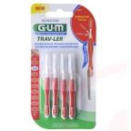 GUM Trav-ler 4 Brushes/4 Caps Super Fine 0,8mm